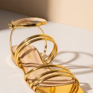 Rasteirinha dourada de fitas